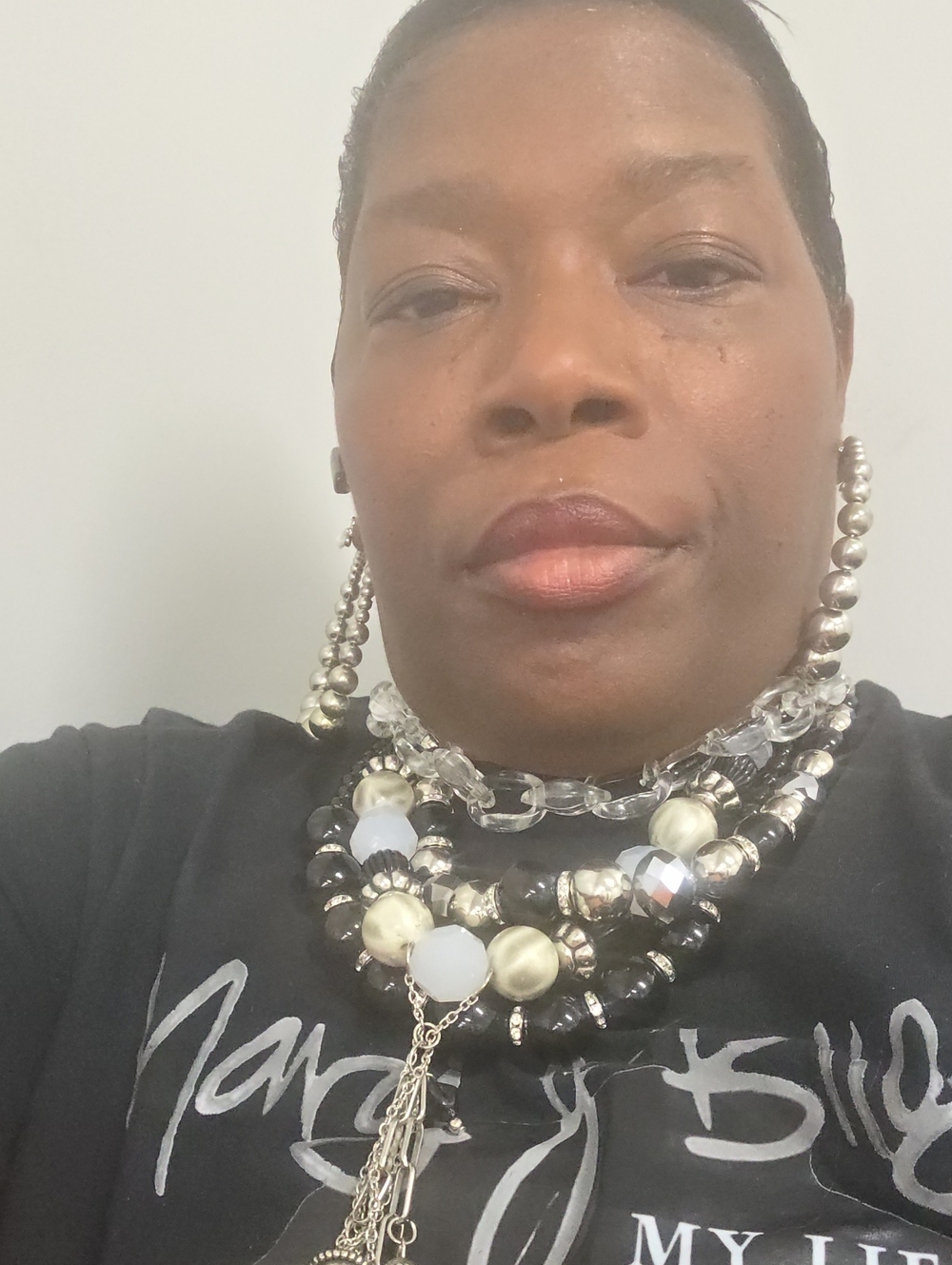 Multi-Strand Silver and Clear Beaded Statement Necklace